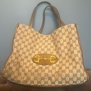 Gucci GG Canvas 1955 Horsebit Tote